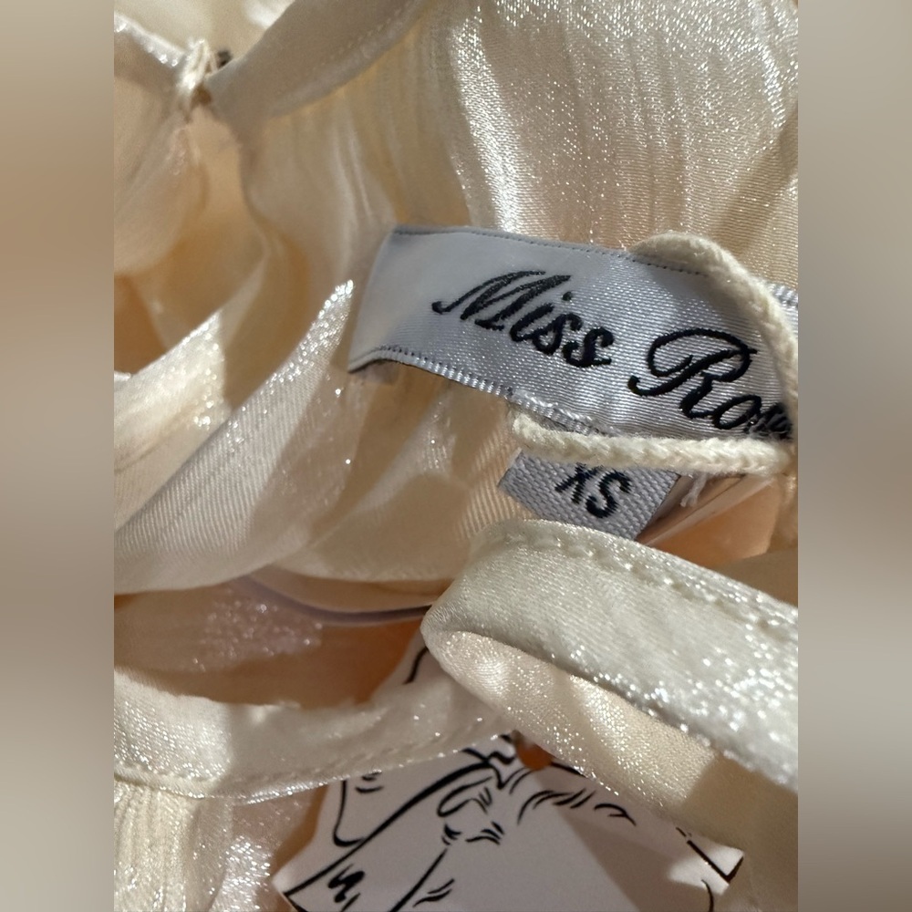 Miss Rosier EUGÉNIE NEUTRAL FULLY PLEATED RUFFLED MINI DRESS XS NWT - Picture 10 of 16